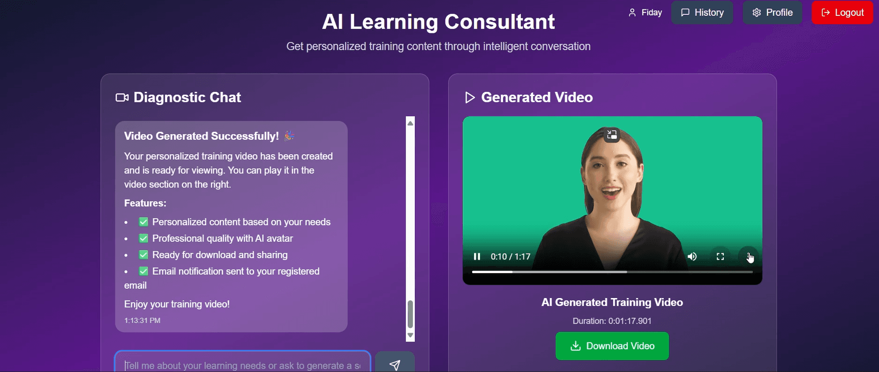 An AI-Powered Training Video Generator